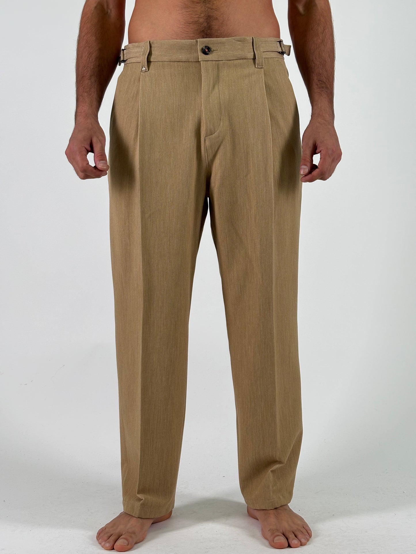 Berna Pantalone japan con cinturini regolabili BEIGE