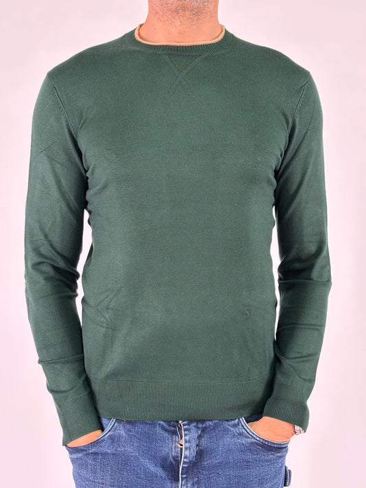 Markup Maglia in viscosa girocollo ml con toppa VERDE