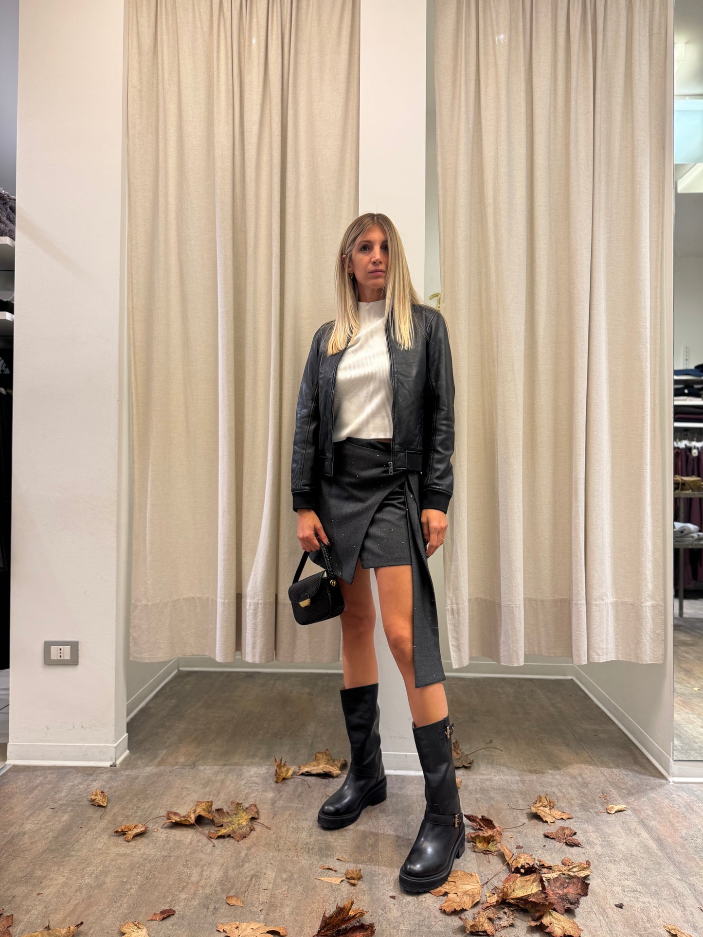 Eco Gonna portafoglio paillettes GRIGIO