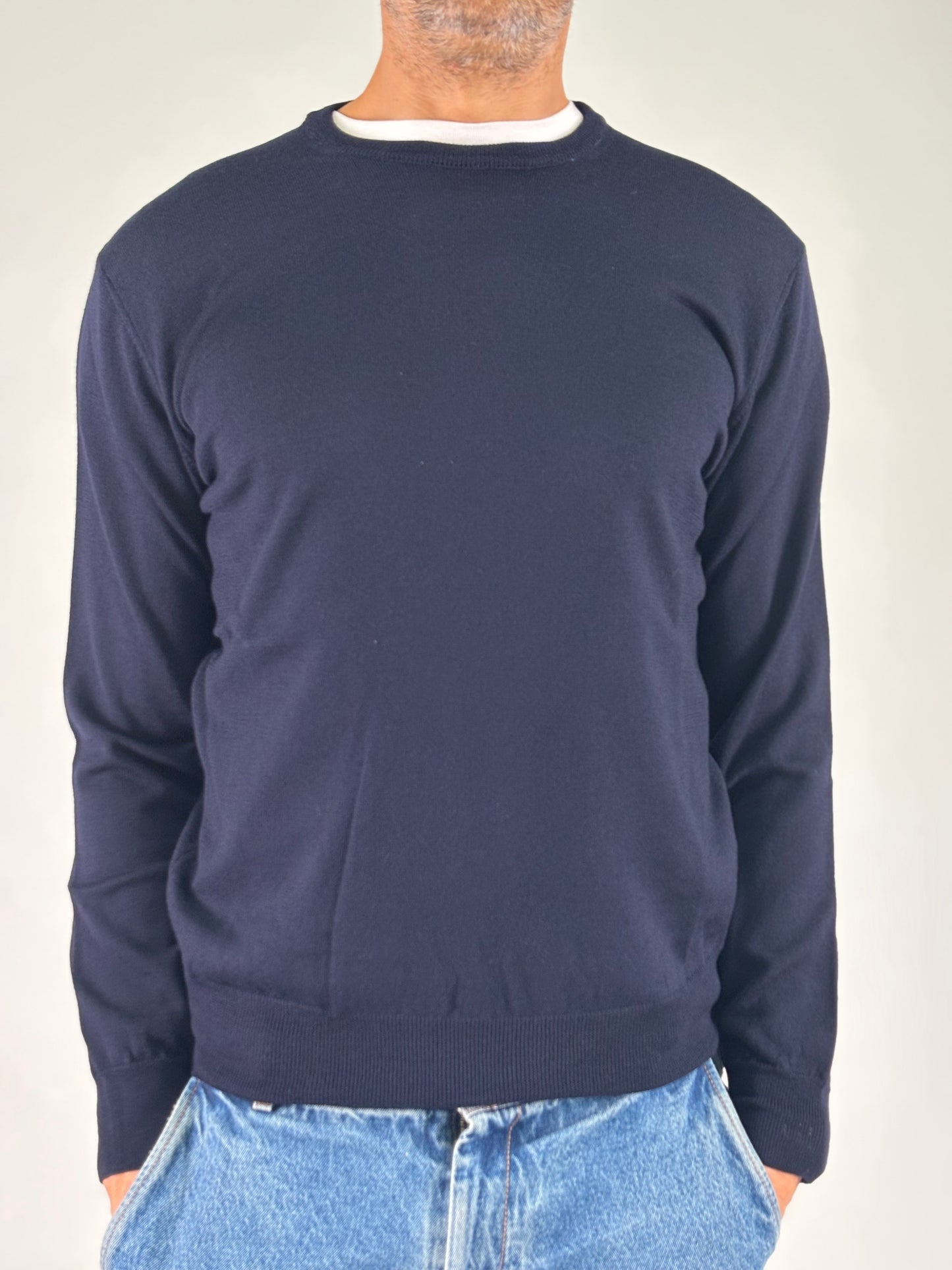 Sporting Mare Maglia ml girocollo in lana BLU