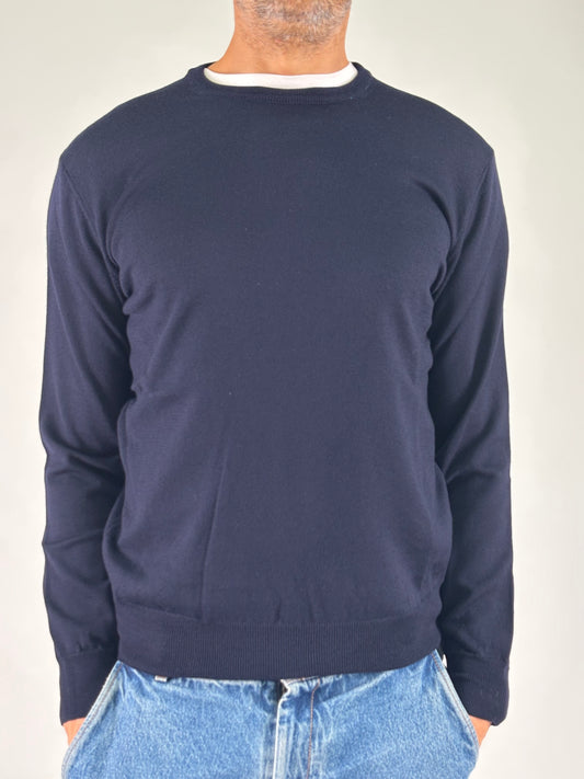 Sporting Mare Maglia ml girocollo in lana BLU