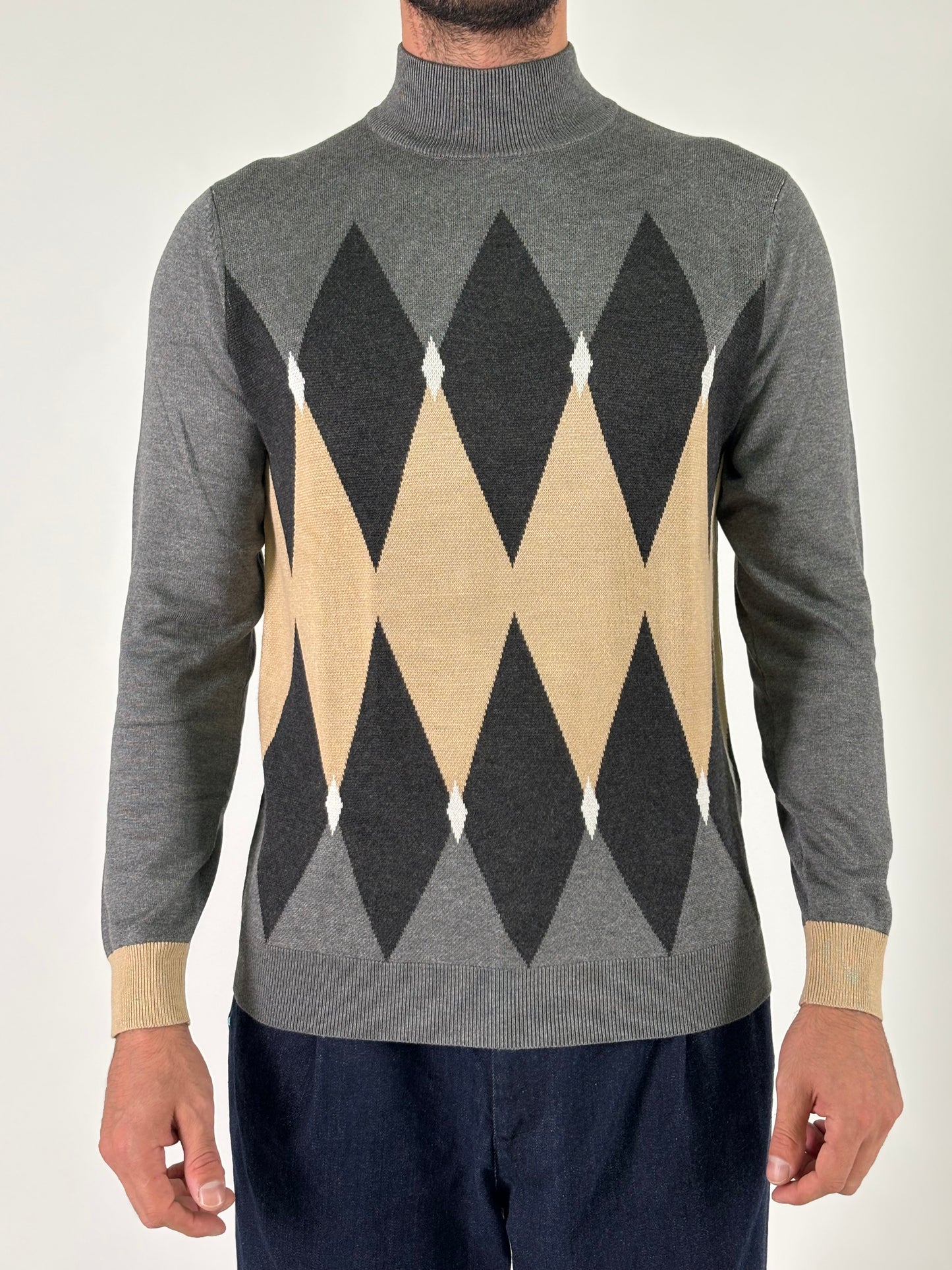 Markup Maglia jacquard rombi GRIGIO/BEIGE/ANTRACITE