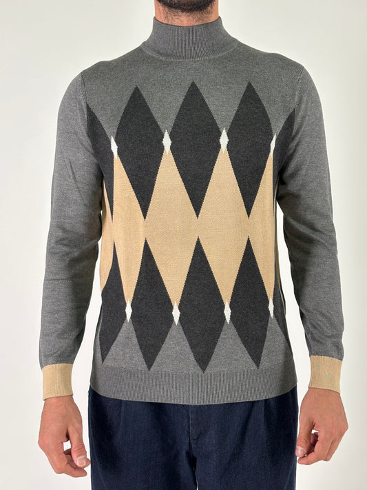 Markup Maglia jacquard rombi GRIGIO/BEIGE/ANTRACITE