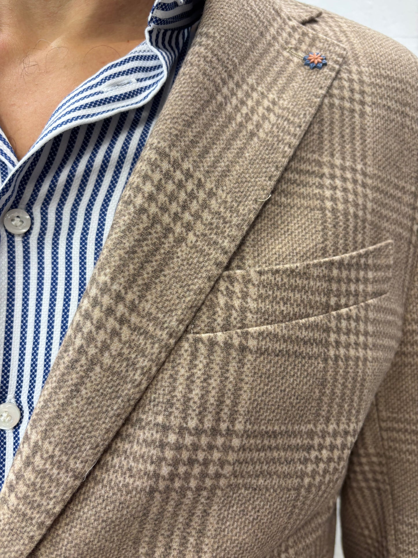 Bharnaba giacca jersey scacchi BEIGE