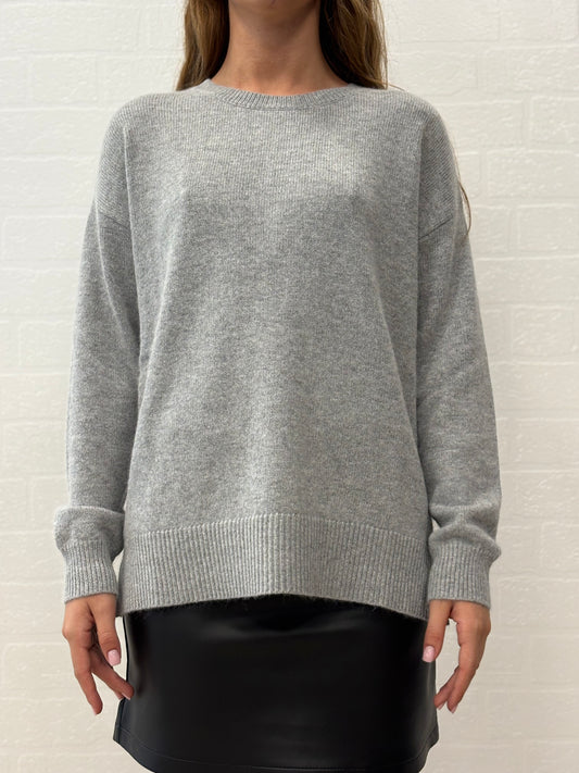 Griffai Maglia over ml girocollo in lana/angora PERLA