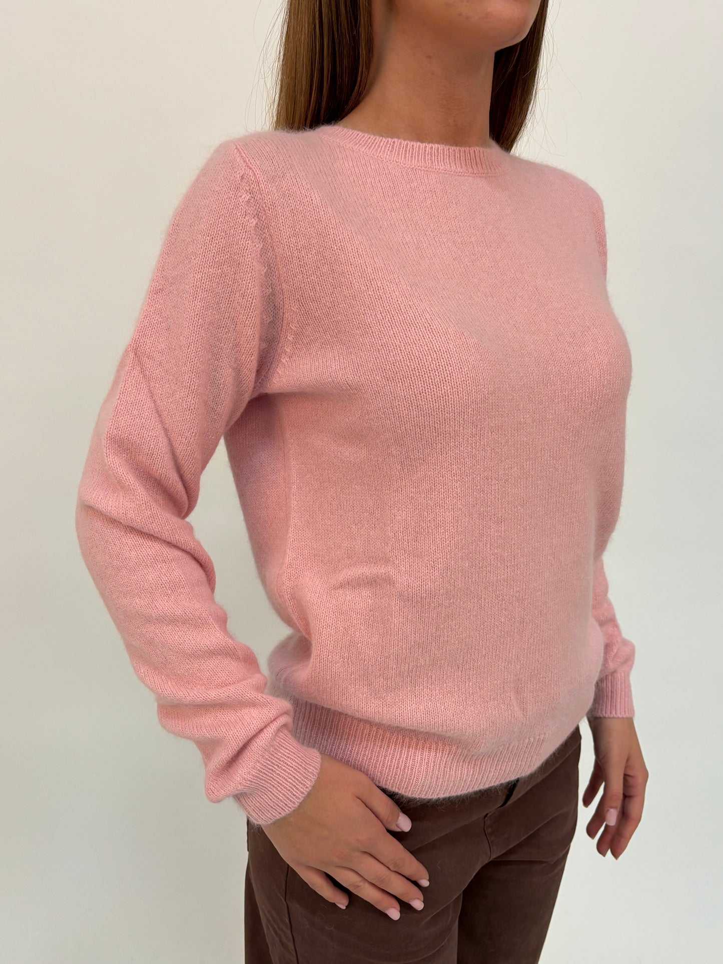 Kocca Maglia girocollo in angora ROSA