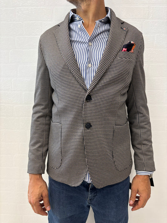 Bharnaba giacca jersey pied de paule BLU-BEIGE