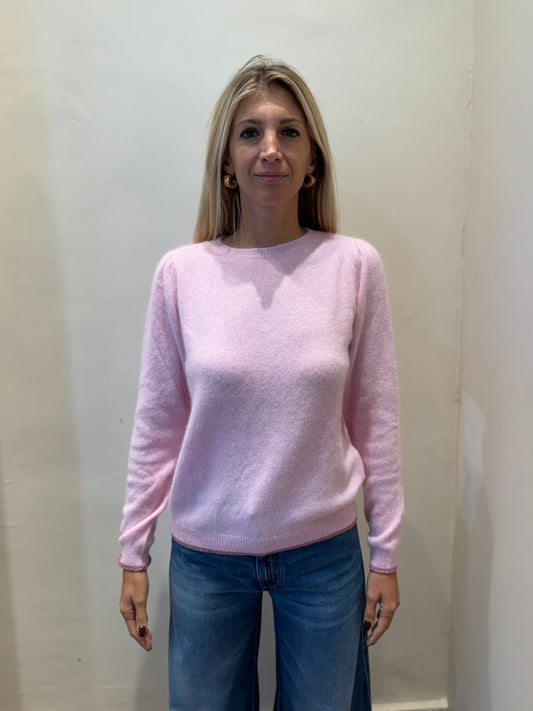 Kocca Maglia girocollo angora 55% cannolè lurex ROSA