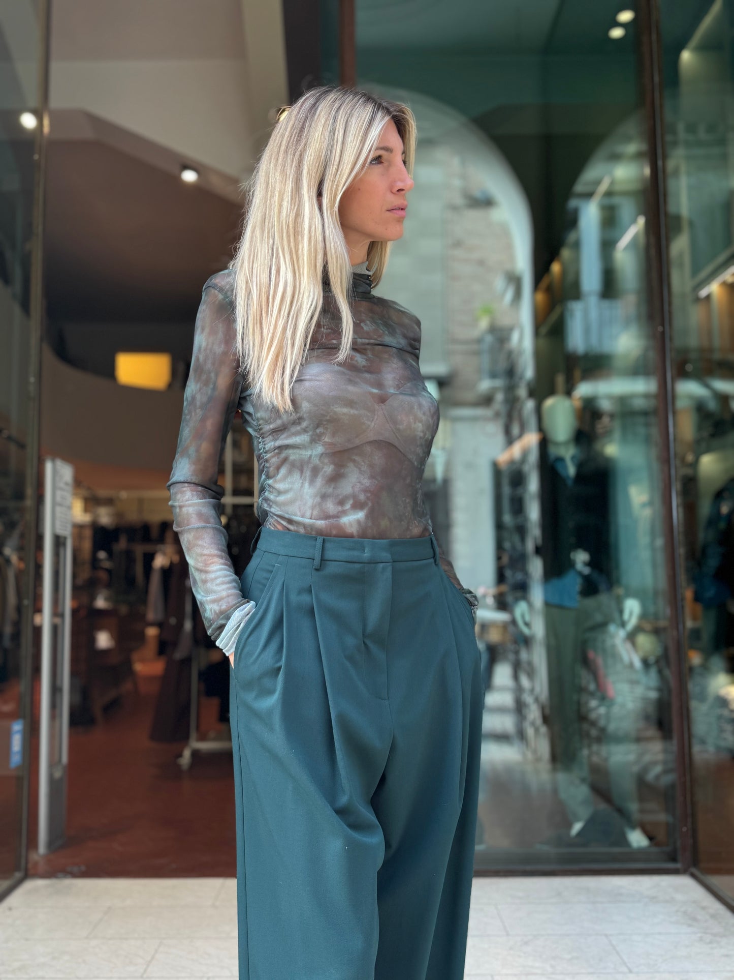 Mercì Maglia ml in tulle VERDE