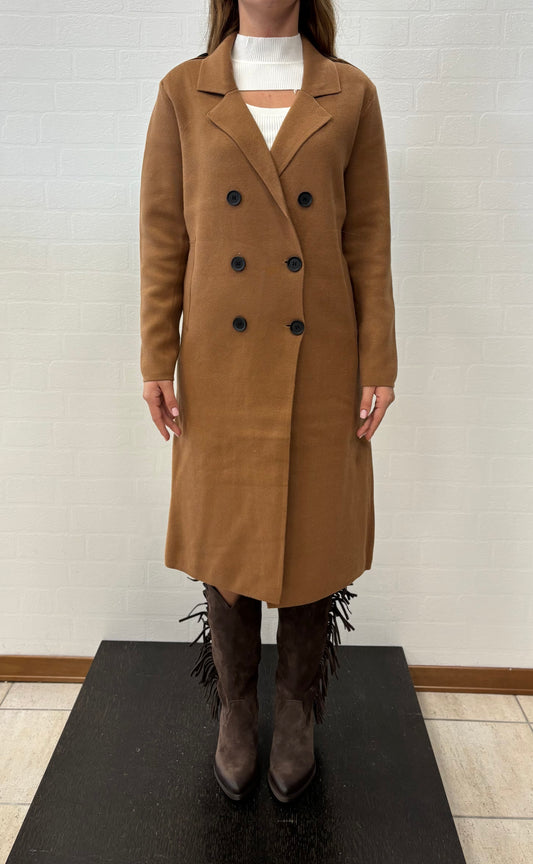 Molly Bracken Cappotto lungo doppiopetto Viscosa CAMMELLO