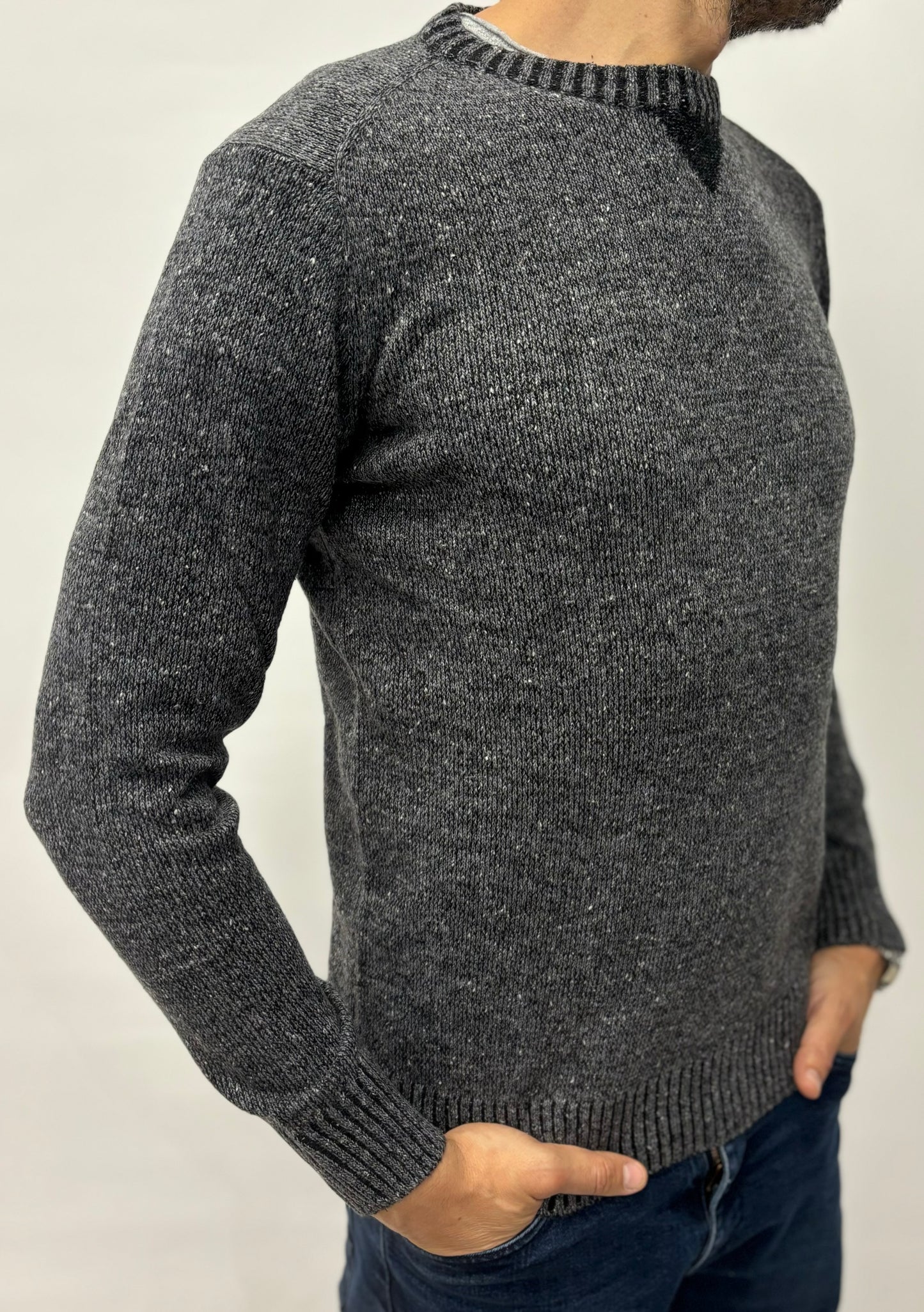 Loft88 maglia girocollo tweed mistolana GRIGIO