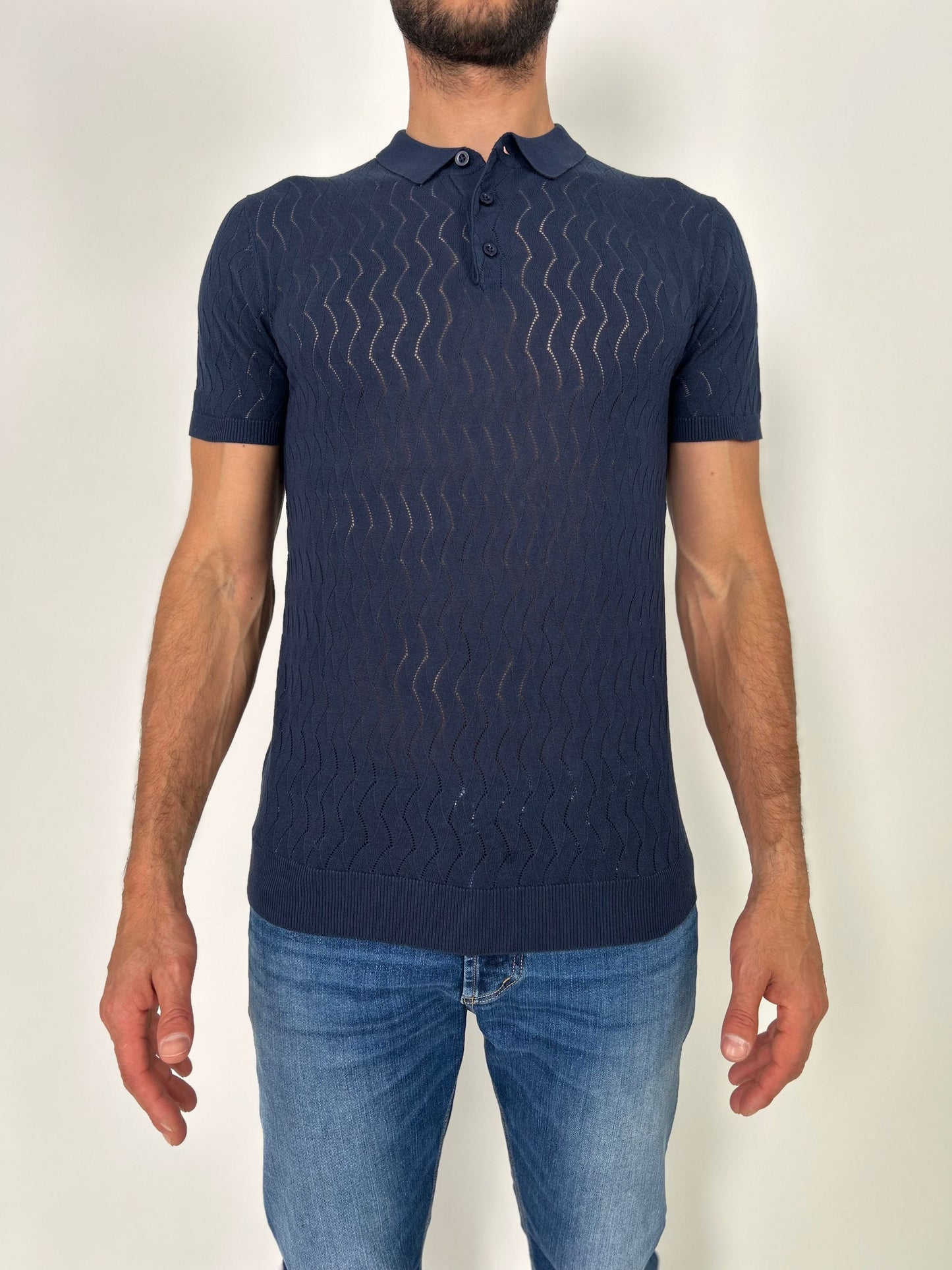 Polo mm in filo di cotone traforata