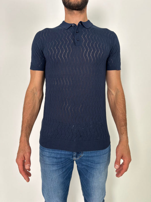Polo mm in filo di cotone traforata
