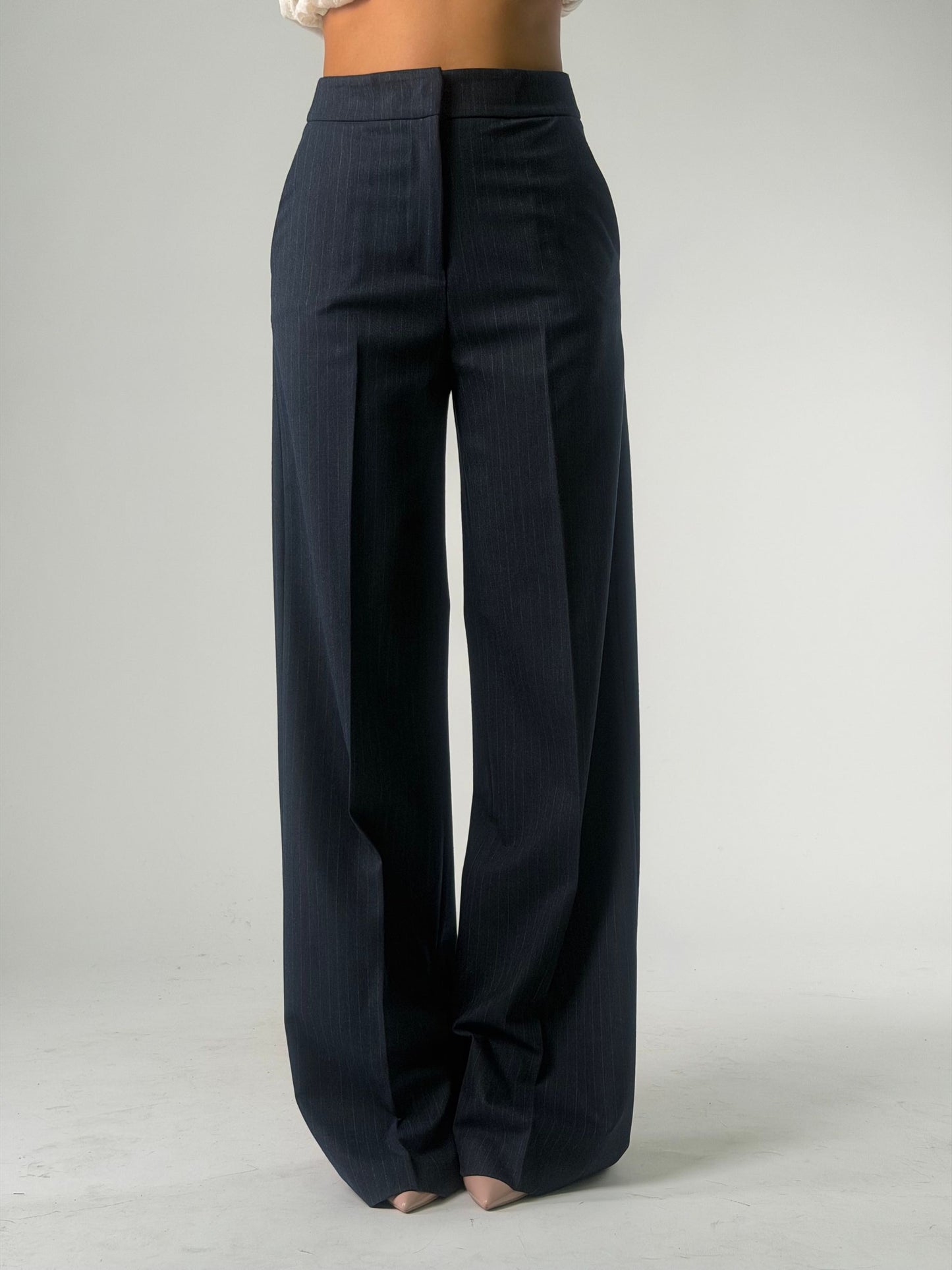 Pantalone palazzo gessato