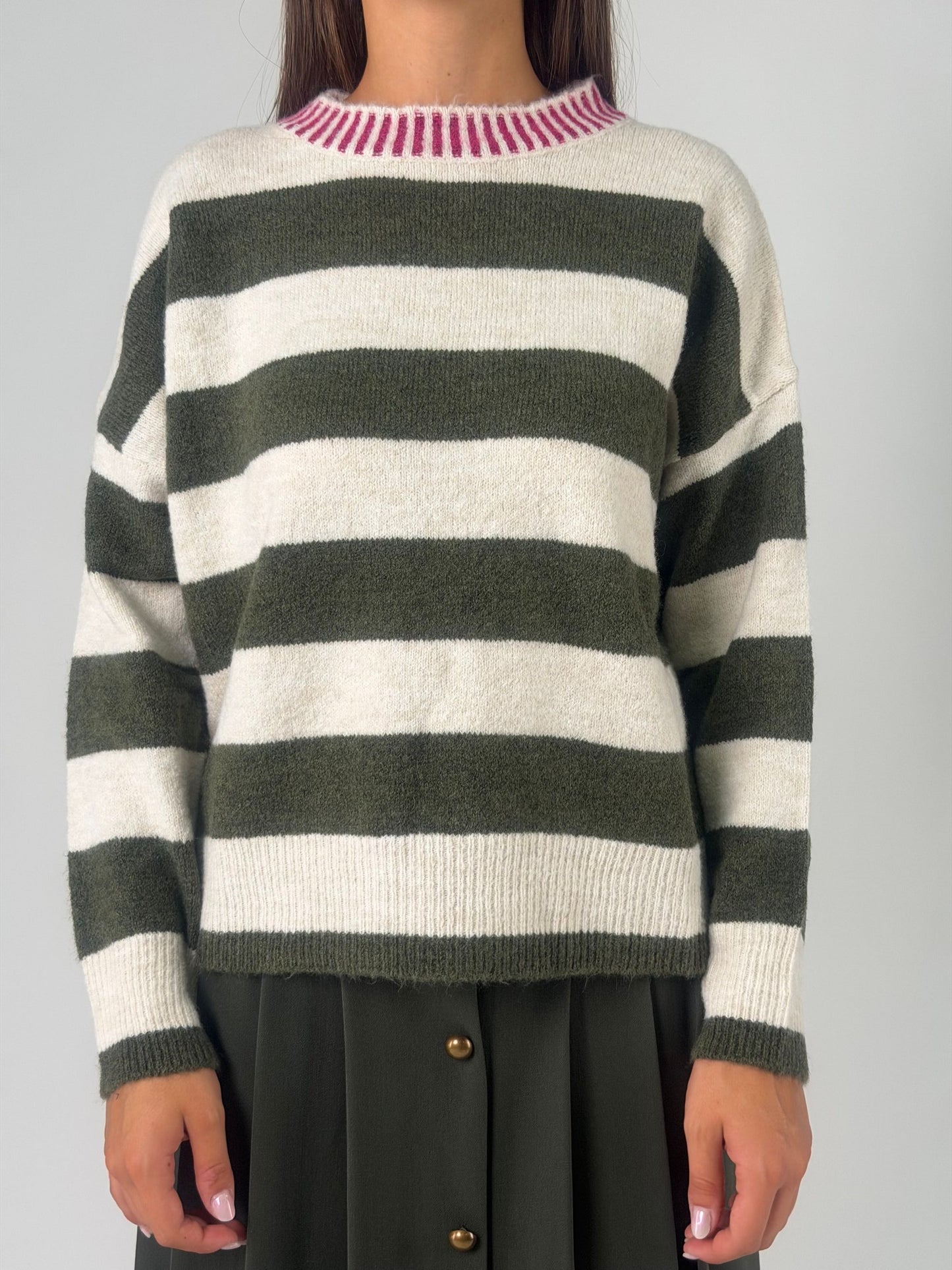 Maglia girocollo a righe