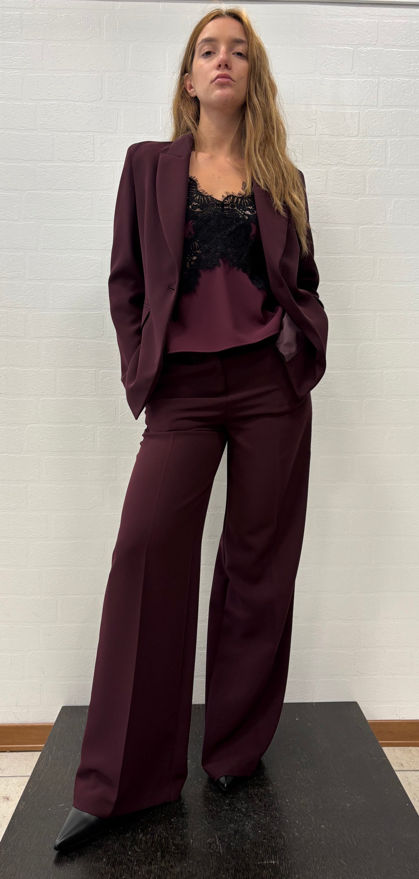 Eco Pantalone palazzo BORDEAUX
