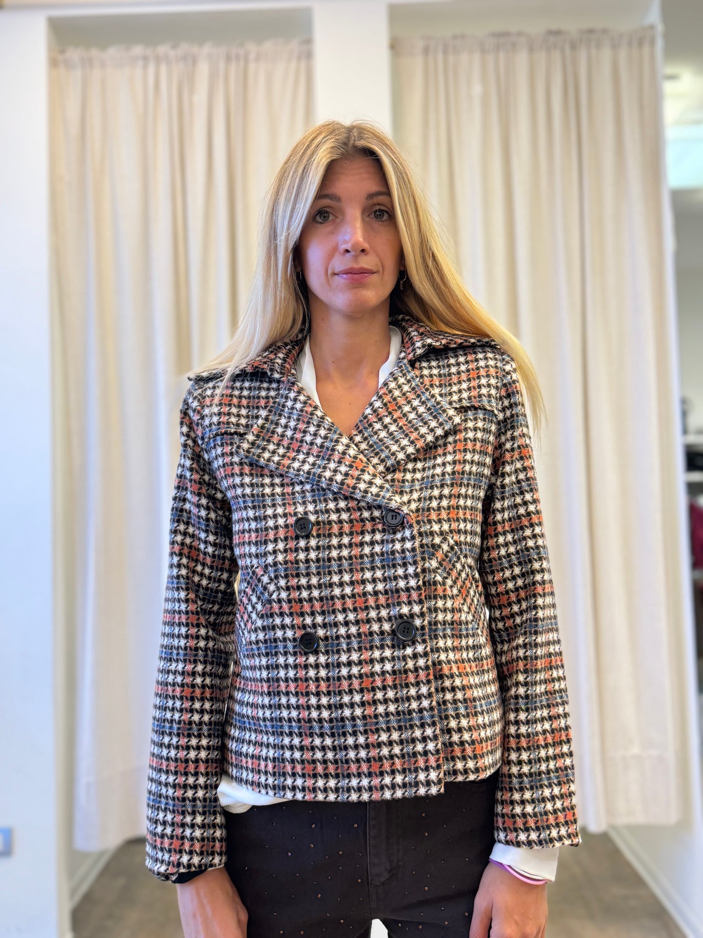 Molly Bracken Cappotto corto doppiopetto MULTICOLOR
