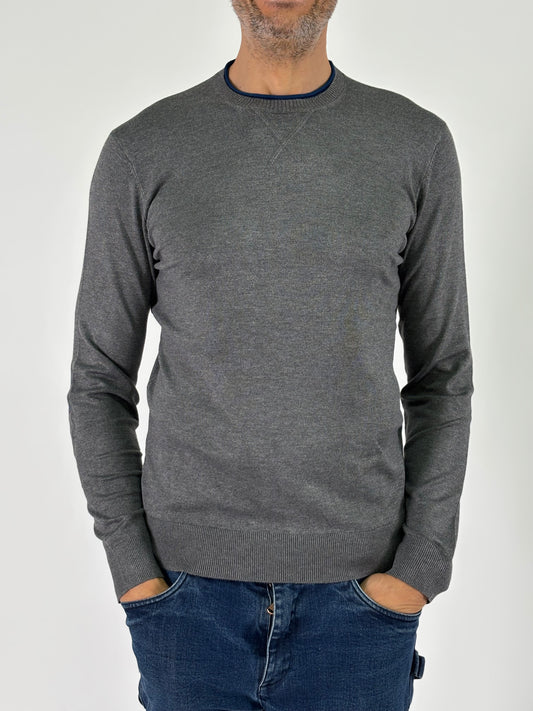 Markup Maglia in viscosa girocollo ml con toppa  GRIGIO