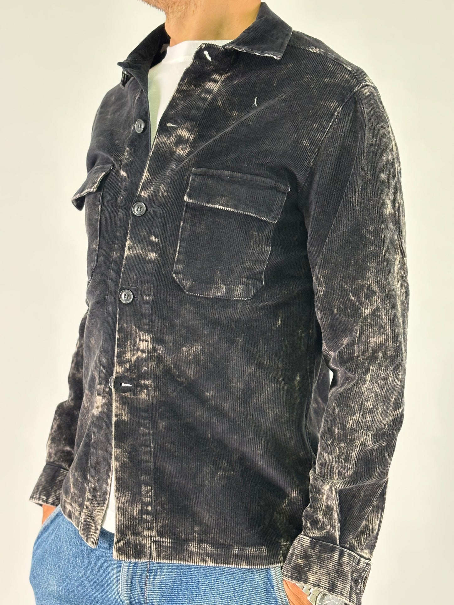 A.Lamura field jacket velluto stone NERO