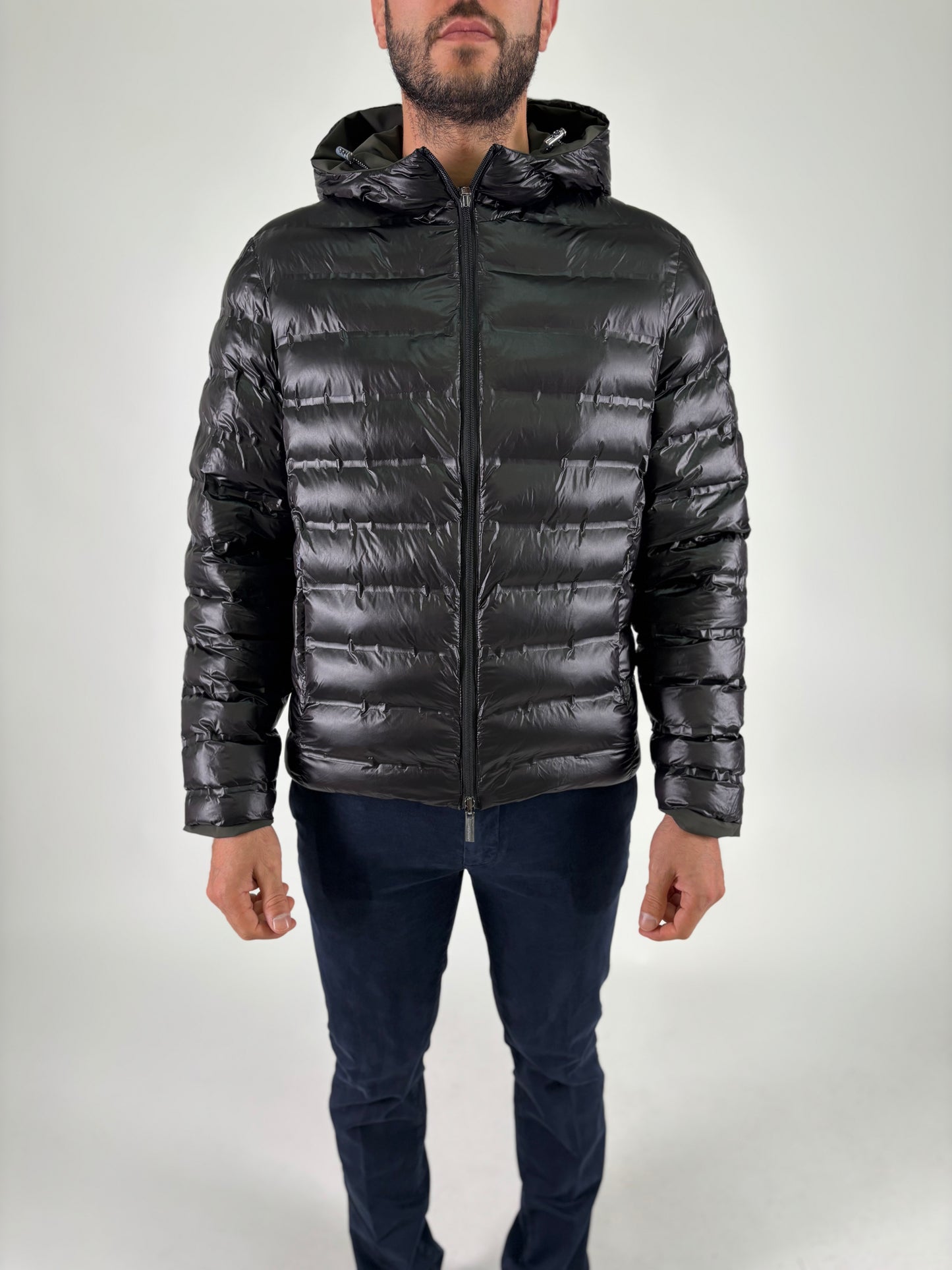 Heskimo Piumino corto reversibile con cappuccio MILITARE