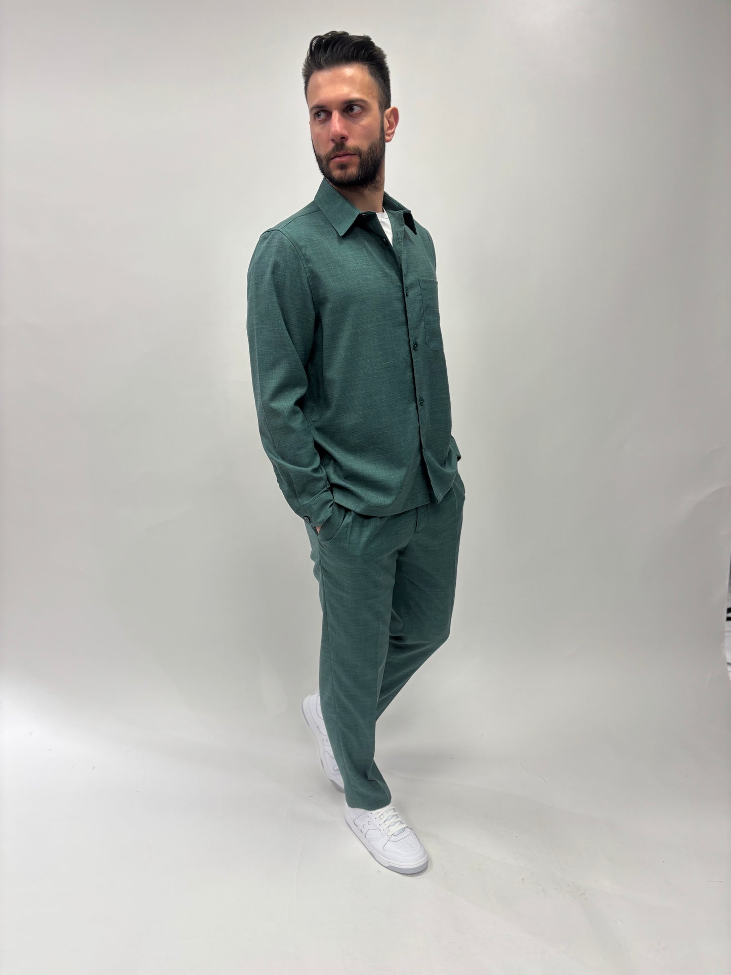 Seinse overshirt tessuto fiammato VERDE