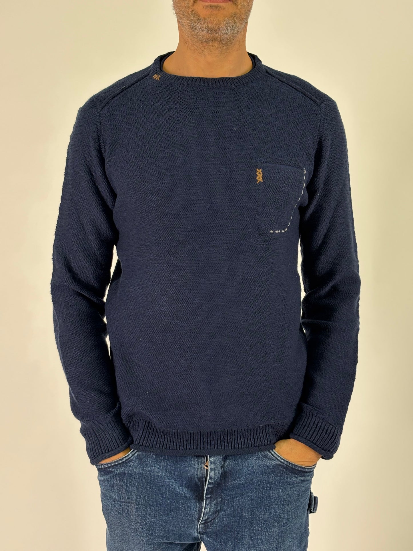 Loft88 Maglia girocollo con taschino BLU