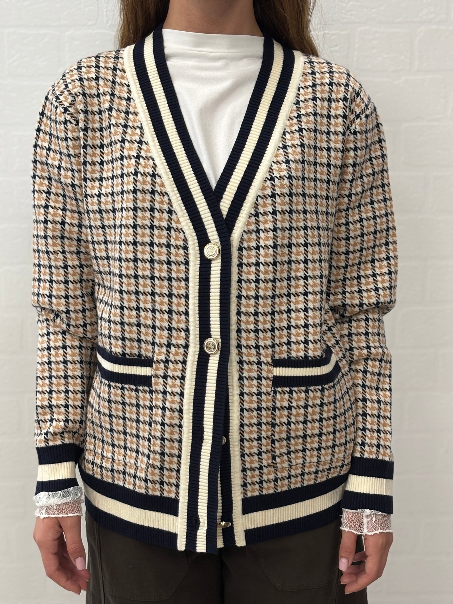 Kocca Cardigan pied de poule MULTICOLOR