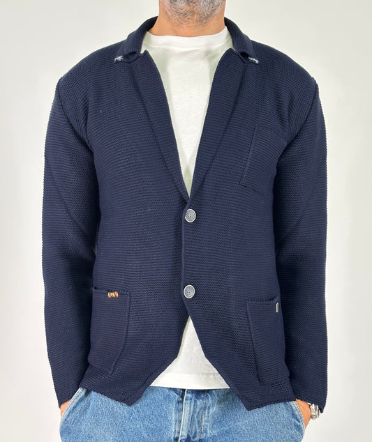 BL11 Giaccamaglia con tasche BLU