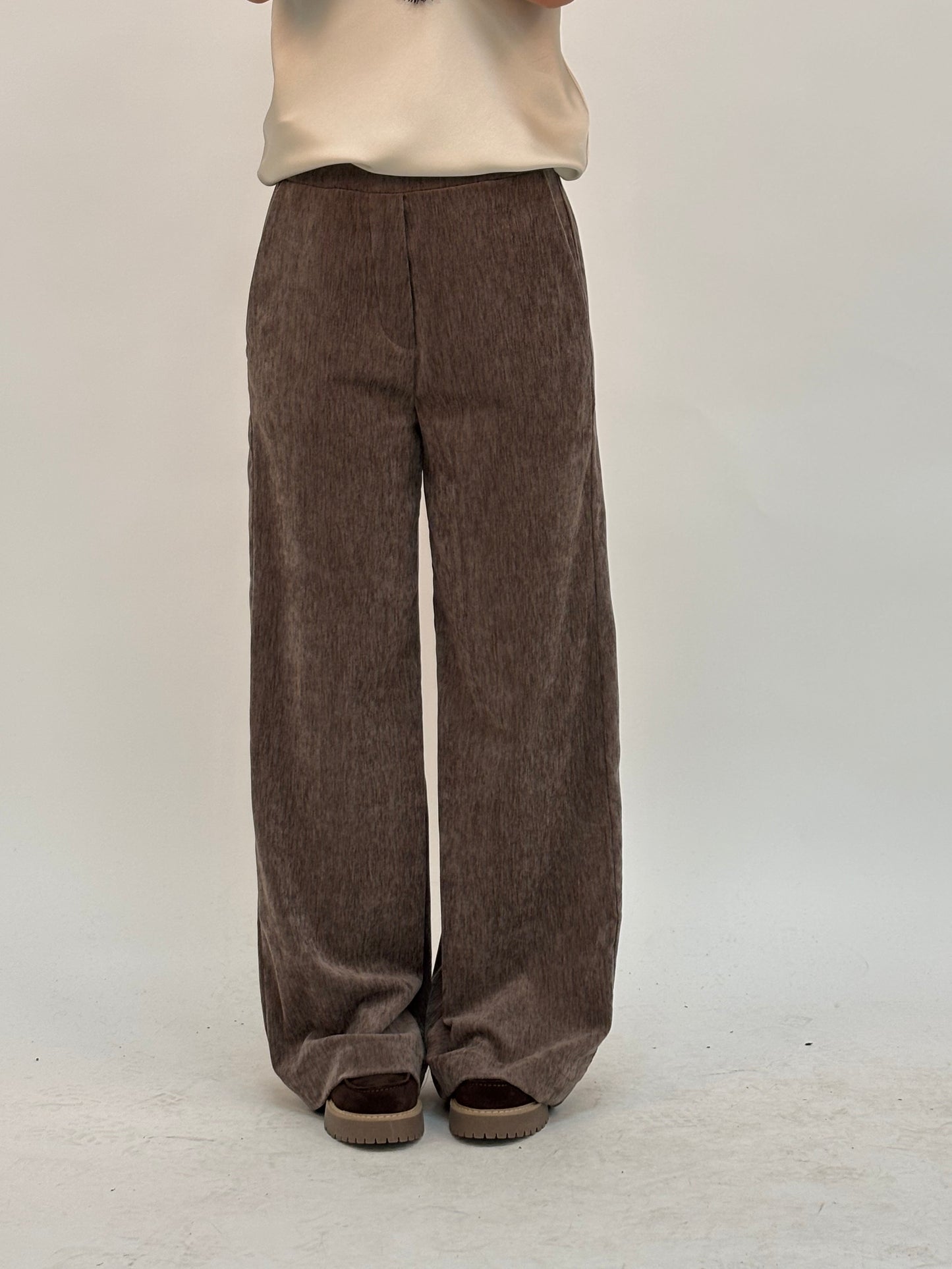 Susy Mix Pantalone palazzo in velluto MARRONE