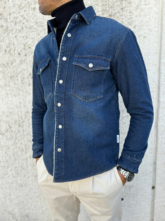 Berna Overshirt denim interno orsetto DENIM