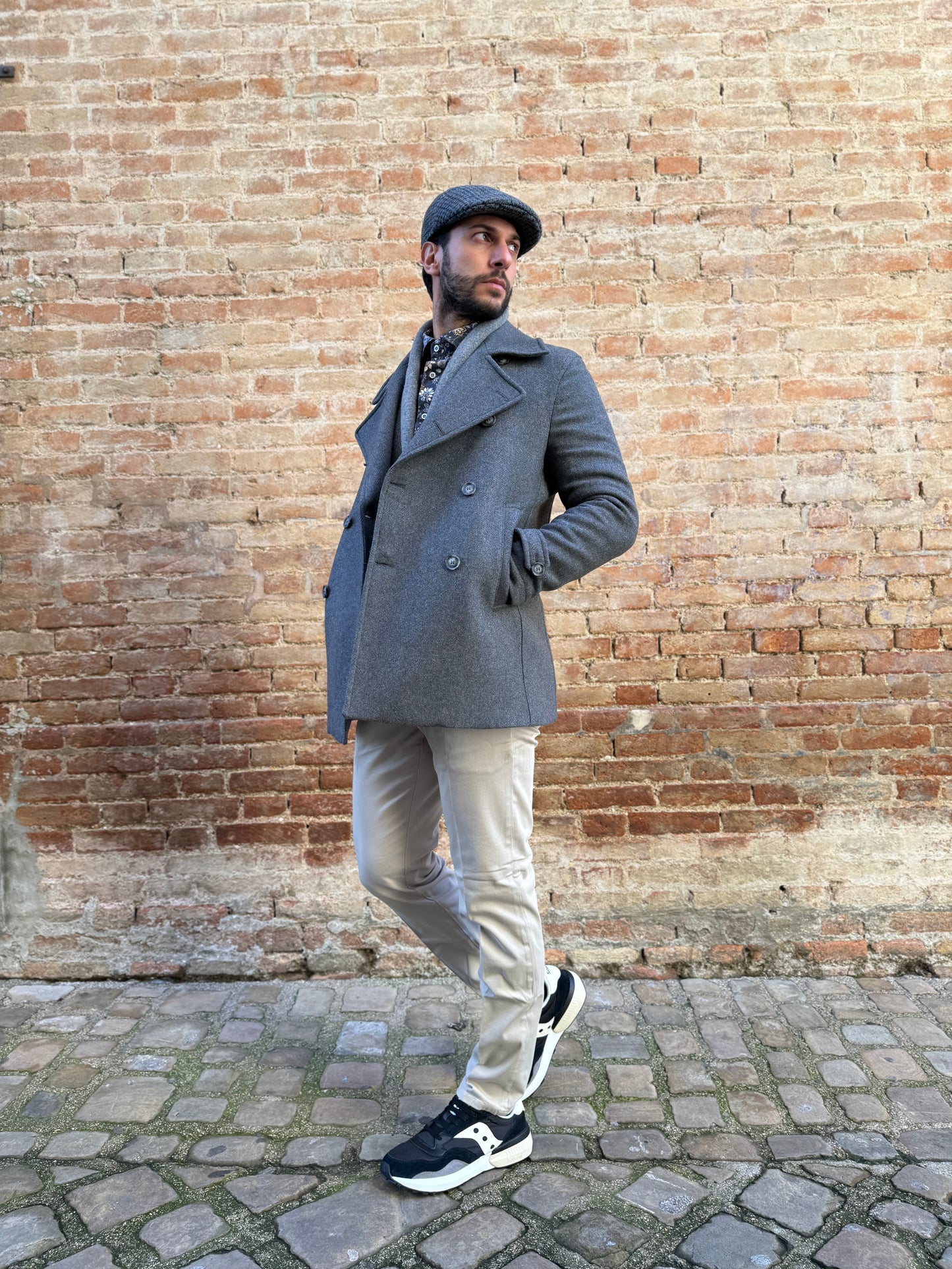 Roy Roger's Pantalone New Rolf C870 in gabardina GHIACCIO