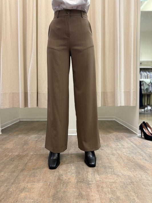 Dixie Pantalone palazzo con elastico dietro alla vita TORTORA