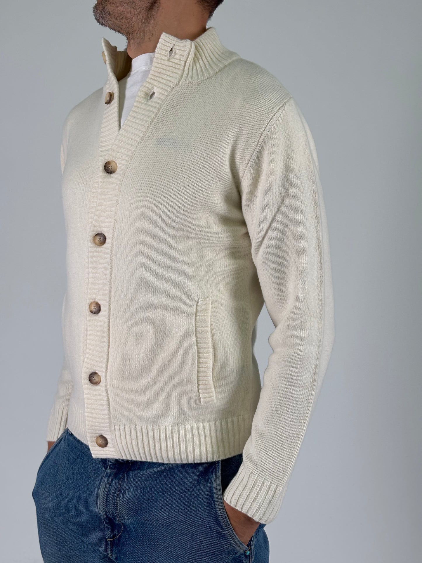 Sporting Mare Cardigan con tasche PANNA