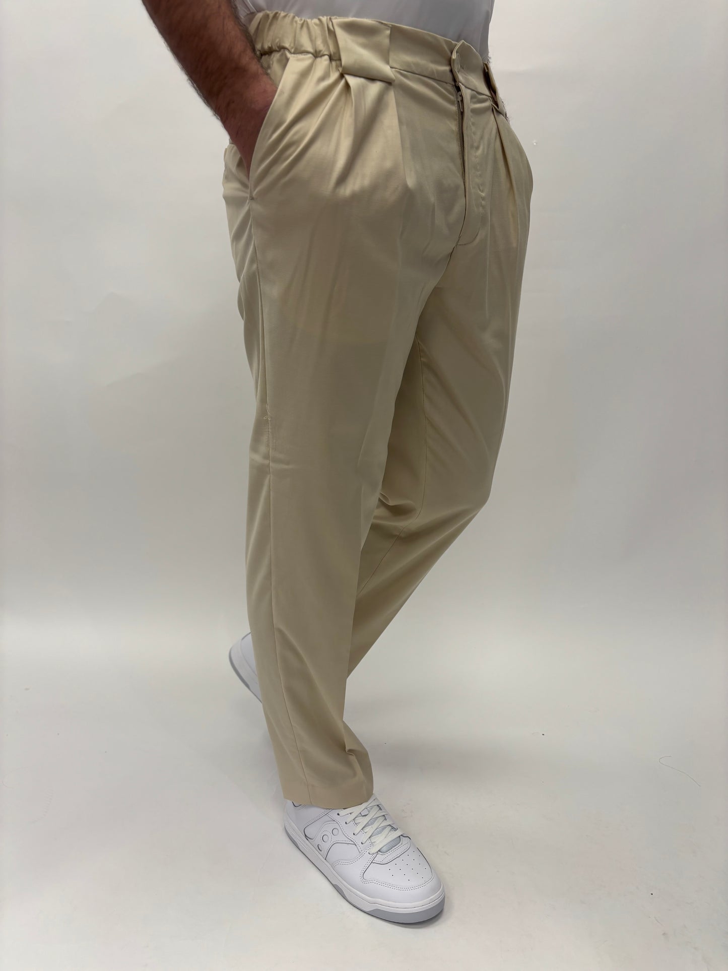 Seinse pantalone pences fondo largo cotone leggero BEIGE