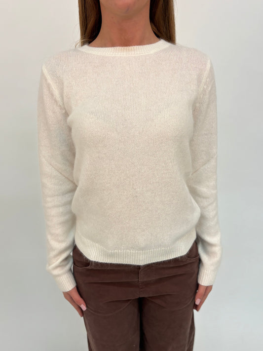 Kocca Maglia girocollo in angora PANNA