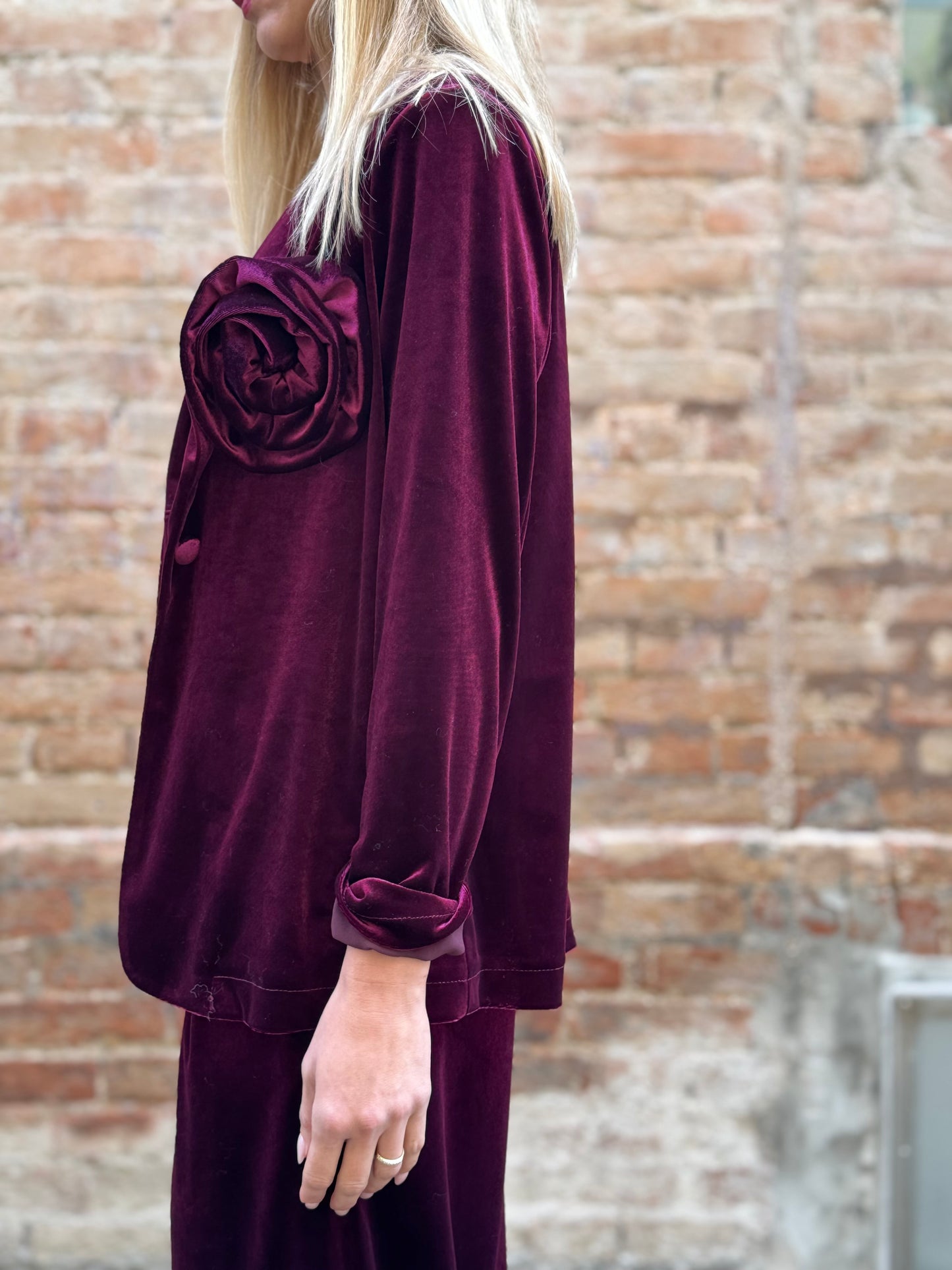 Tensione In giacca velluto liscio BORDEAUX