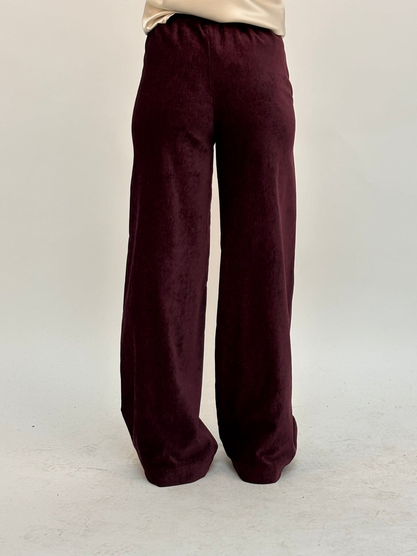 Susy Mix Pantalone palazzo in velluto VINACCIA