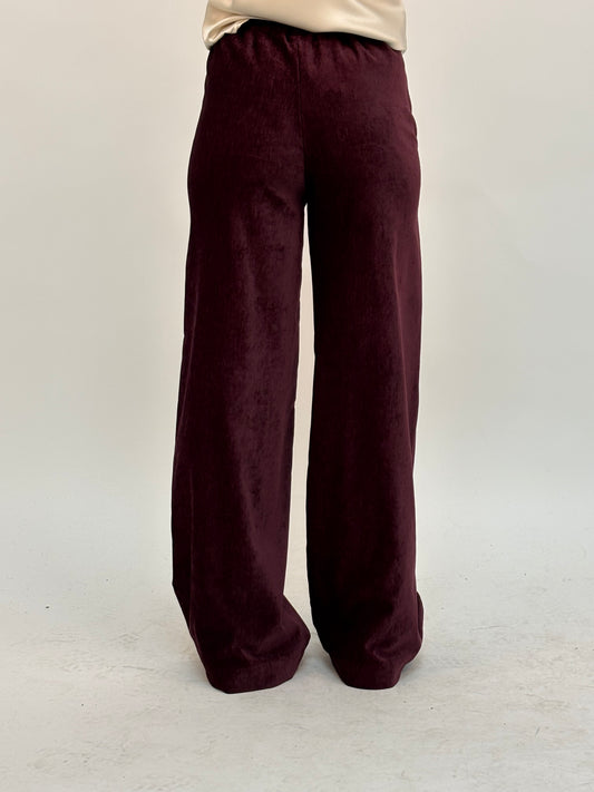 Susy Mix Pantalone palazzo in velluto VINACCIA