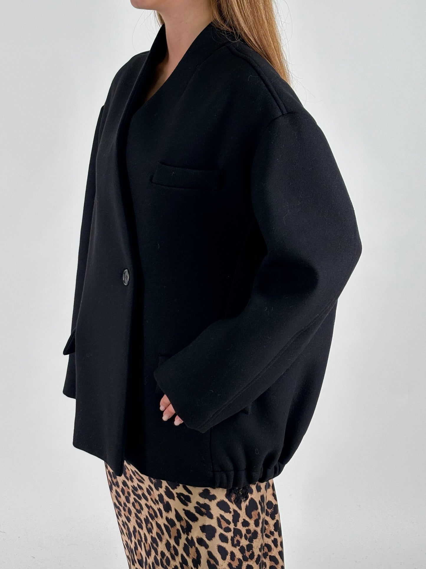 Dixie Giacca un bottone con elastico in vita NERO