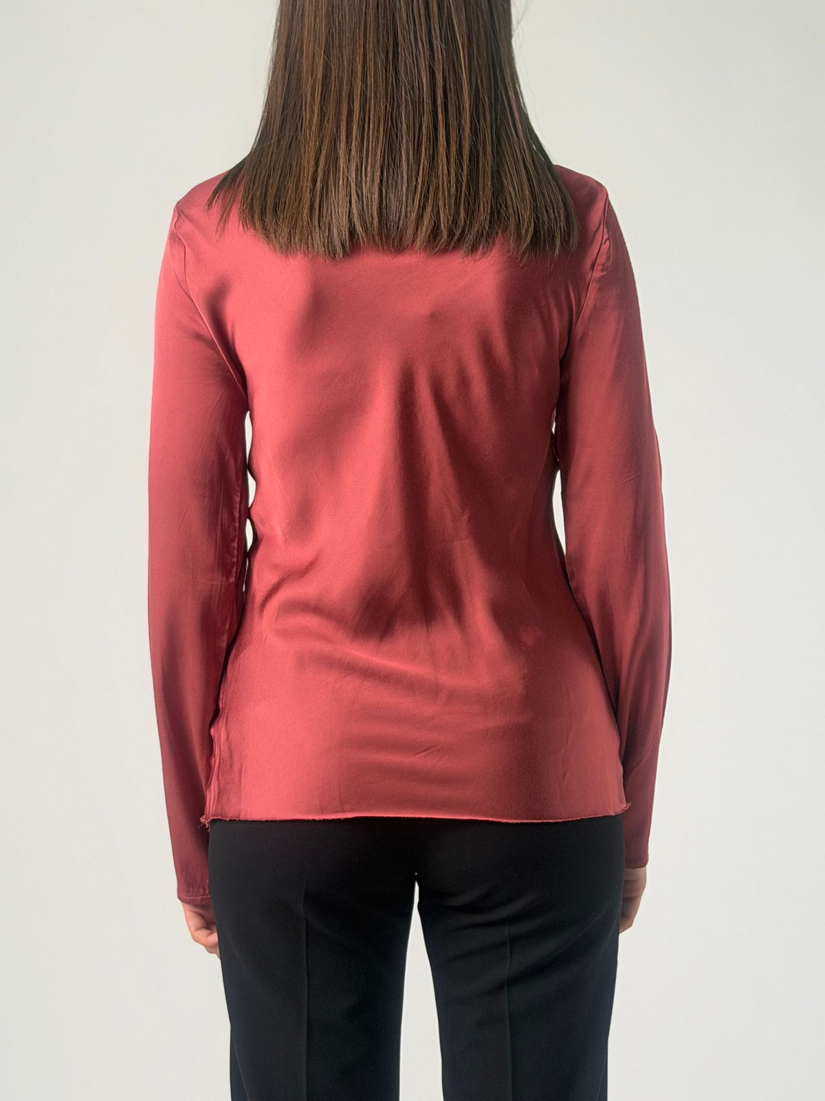 Blusa ml in viscosa con collo