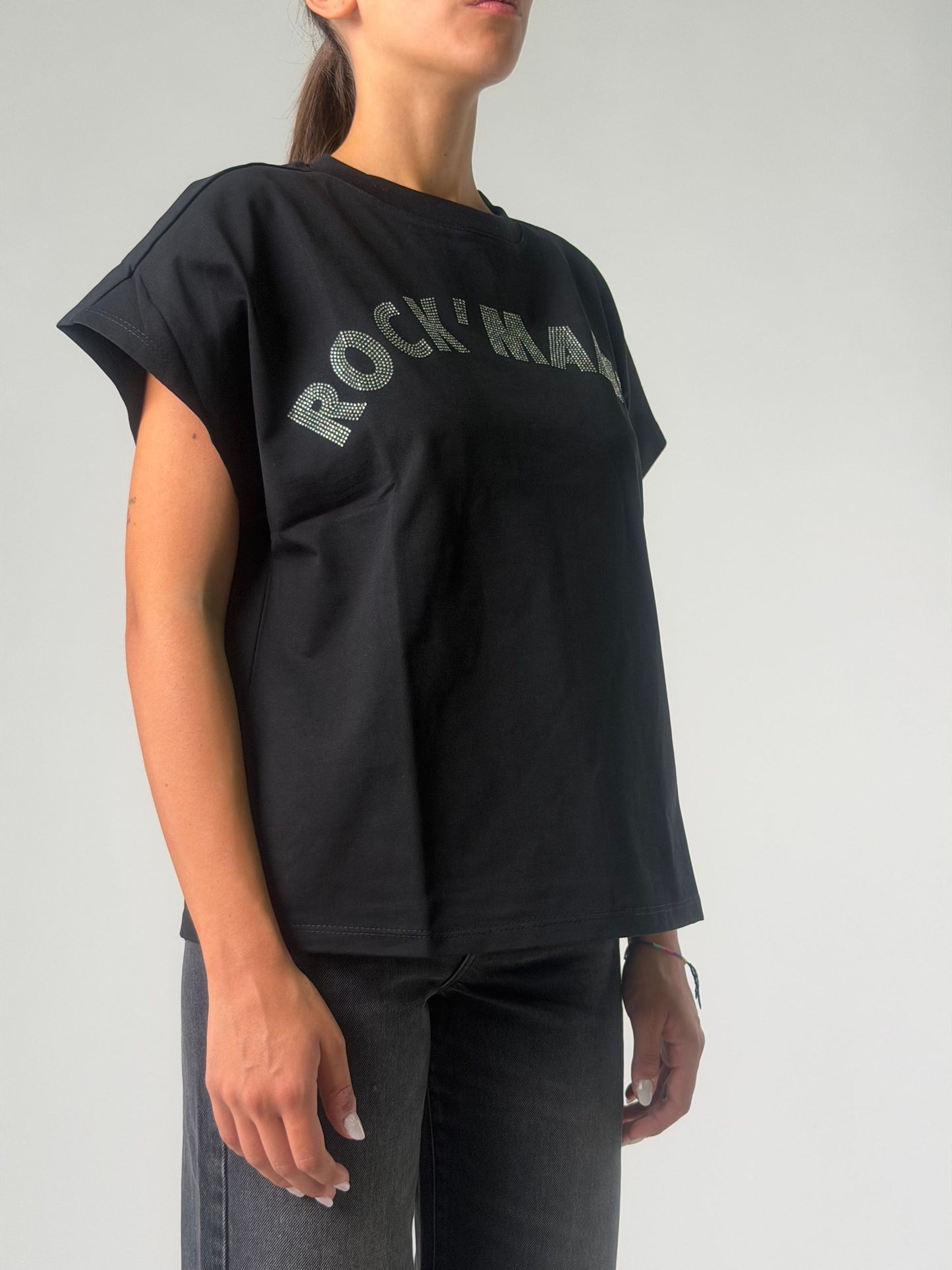 T-shirt mm con scritta in punti luce