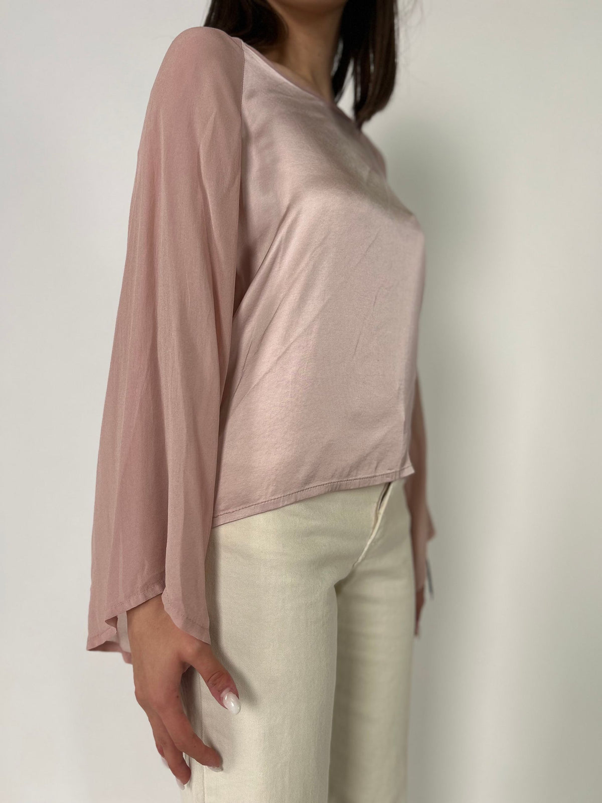Blusa in Viscosa effetto raso con ml ampia