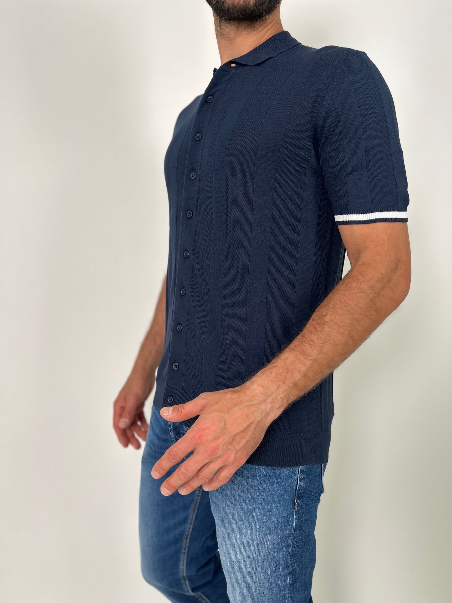 Cardigan mm con colletto polo