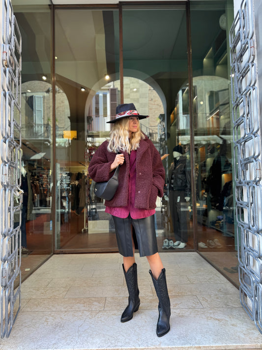 Mercì Gonna ecopelle con zip NERO