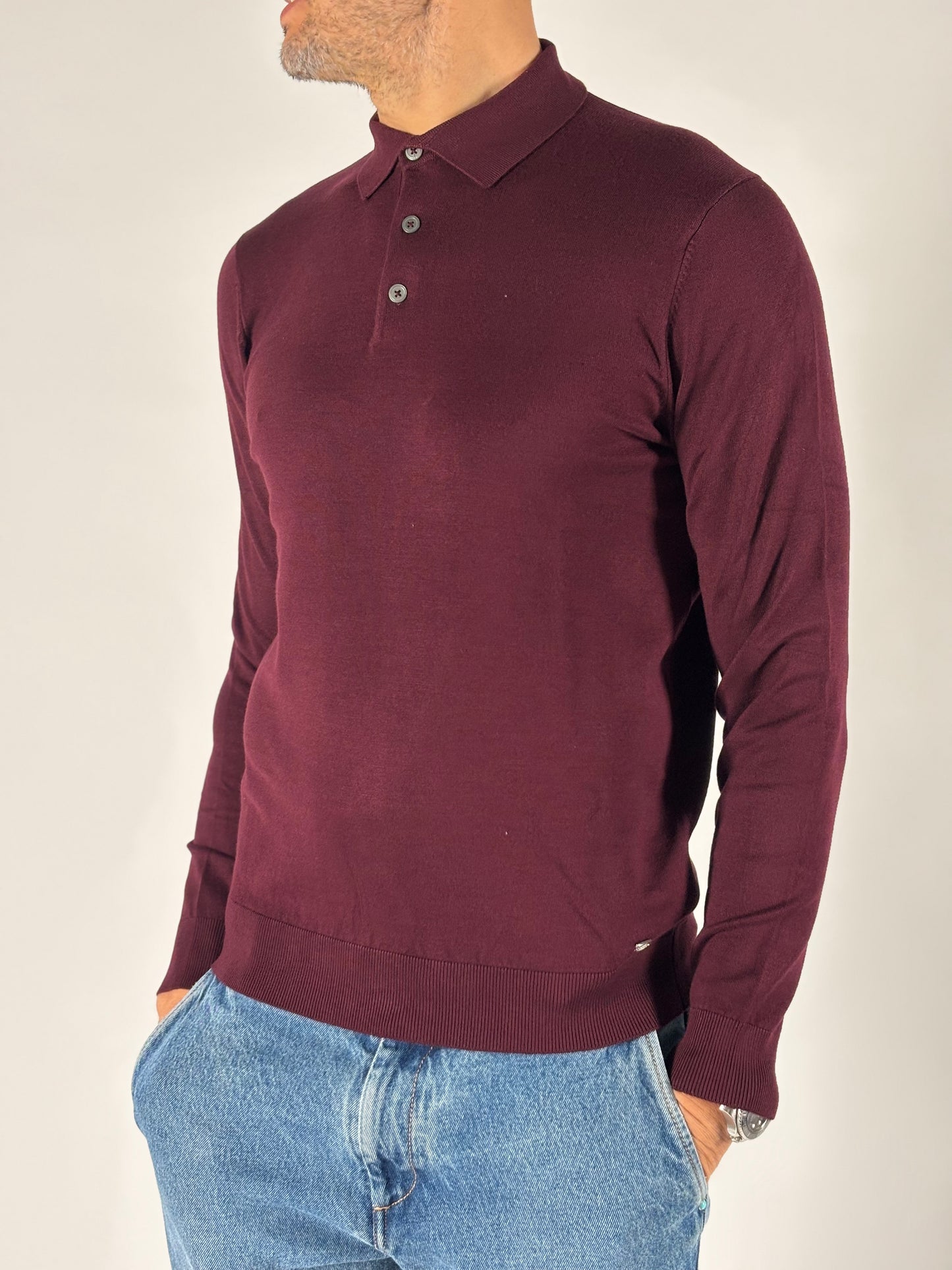 Markup Polo ml in viscosa BORDEAUX