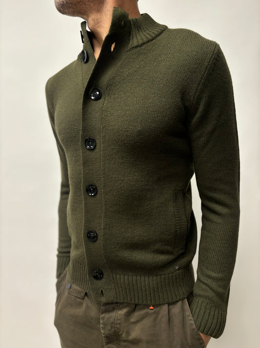 Markup Cardigan misto lana con bottoni MILITARE