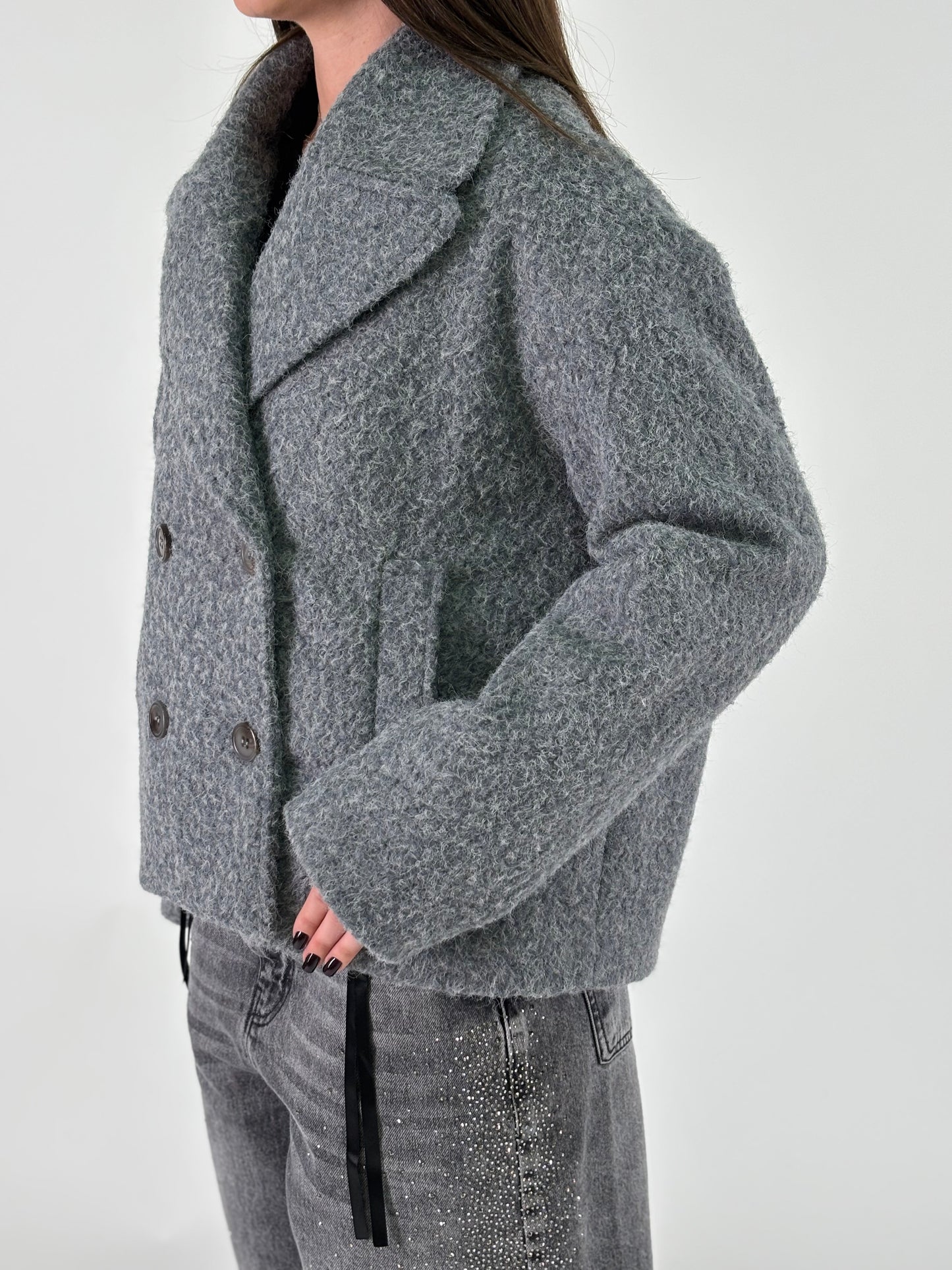 Susy Mix Cappotto lana cotta GRIGIO