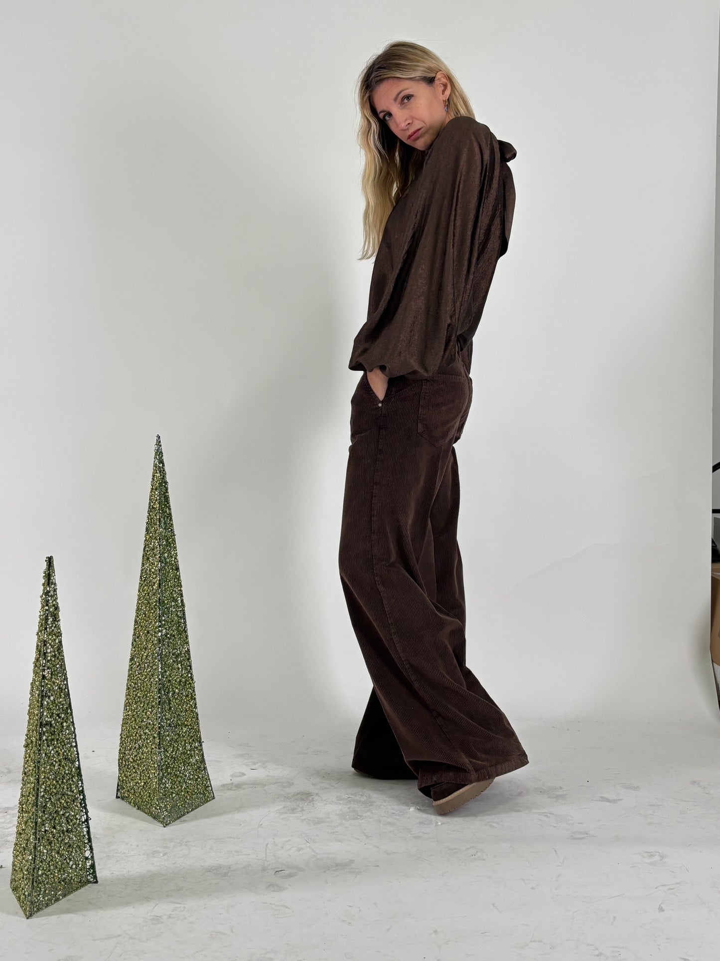 Tensione In Blusa ml fiocco dietro MARRONE