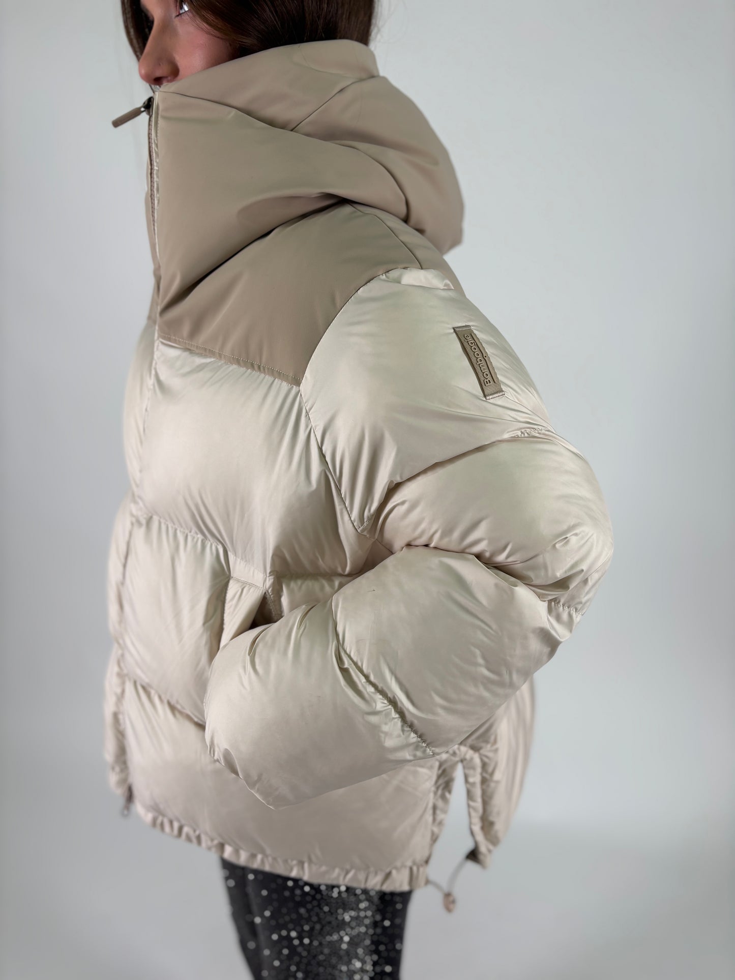 Bomboogie Piumino corto con cappuccio MILITARE