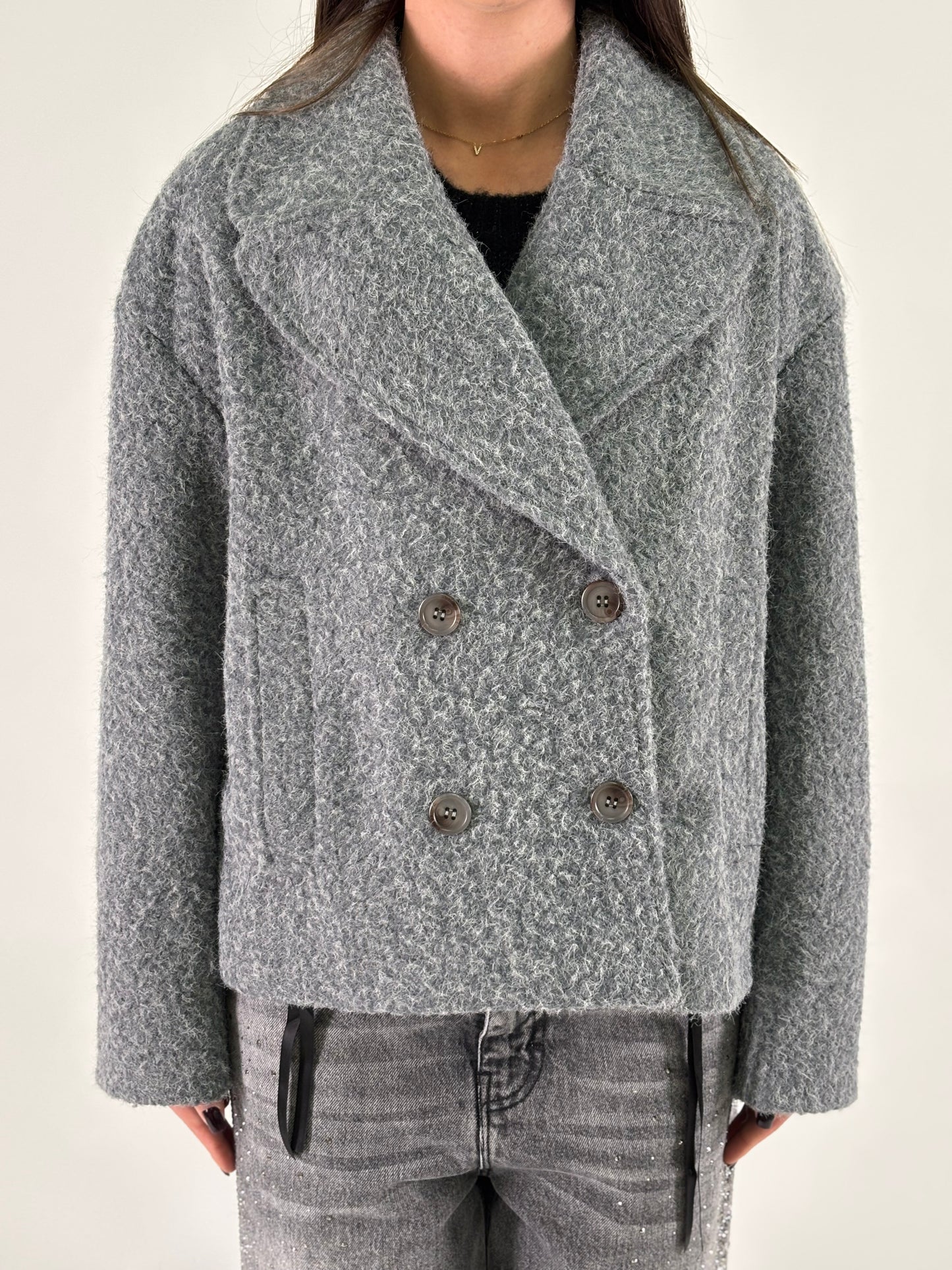 Susy Mix Cappotto lana cotta GRIGIO